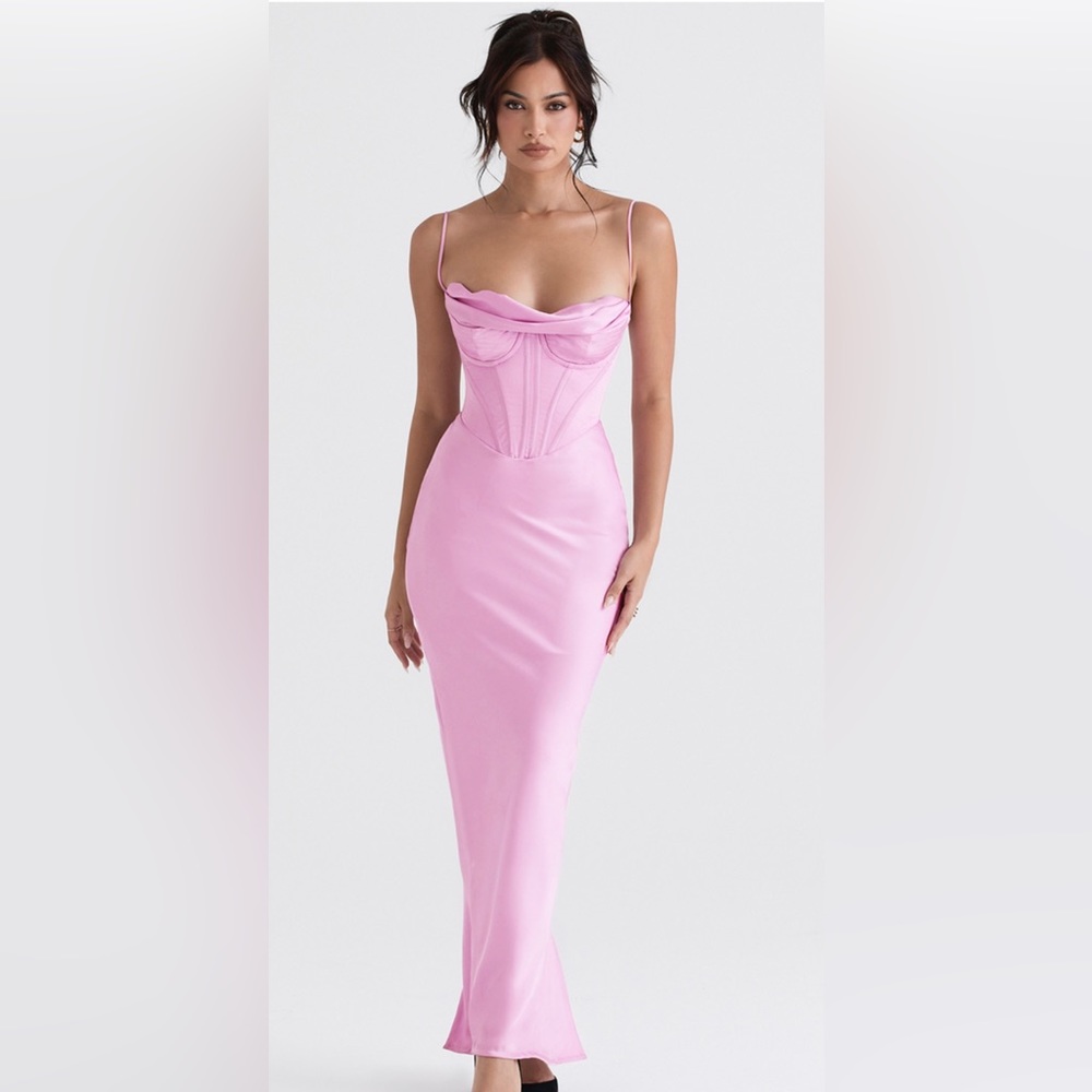 ⚠️NWT⚠️ House of CB Pink Corset Maxi Dress Charmaine